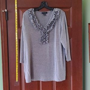 Gray V-neck top